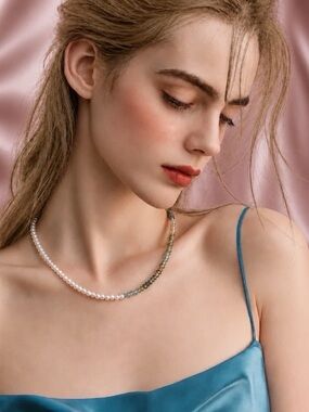 POPPY FINCH 14k Pearls & Blue/Green Sapphire 16” Necklace. Custom made. NEW!